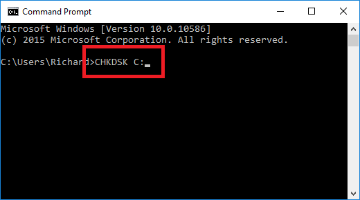 CHKDSK prompt