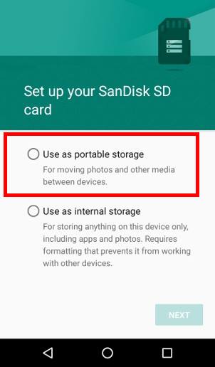 Use SD card as portable storage in Android