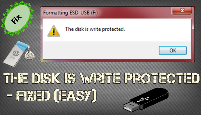 The disk is write-protected. Remove the write protection or use another disk