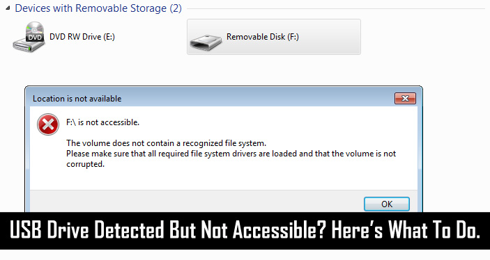 Troubleshoot USB Drive Detected But Not Accessible