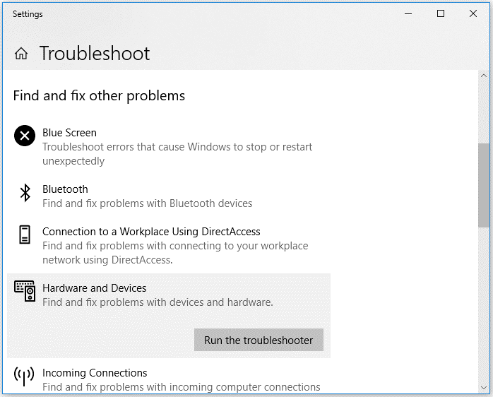 Use Windows Troubleshooter