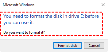 USB drive not formatted error