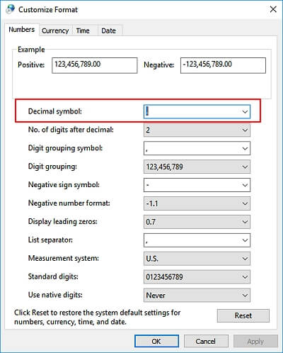 change-decimal-symbol-setting-to-fix-parameter-error