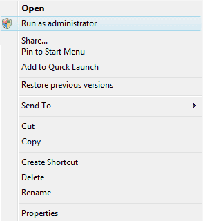 Run as administrator