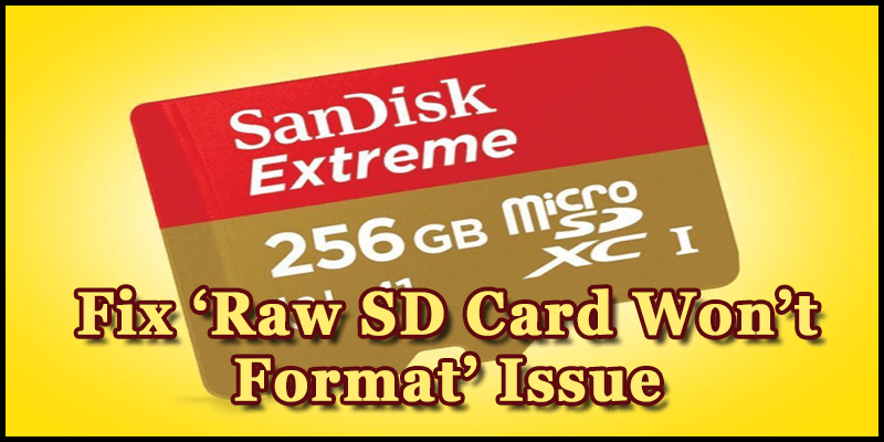 Fix Raw SD Card Won’t Format Issue