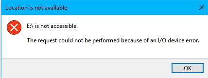The Request Could Not Be Performed Because Of An I/O Device Error USB