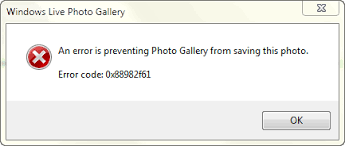 Windows photo gallery error code 0x88982f61