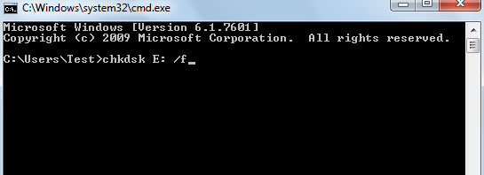 chkdsk E: /f