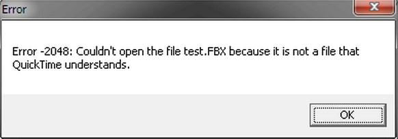 QuickTime MOV file error 2048
