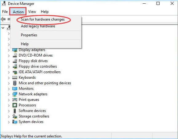 Scan for Hardware Changes