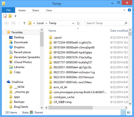 temp files