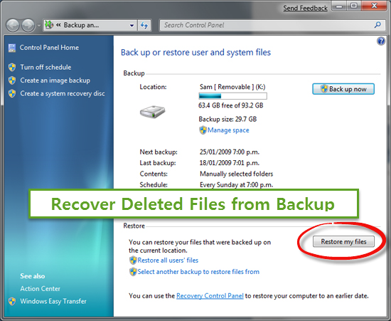 Restore my files