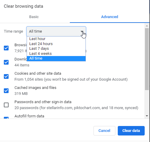 Clear-Chrome-browsing-data-window