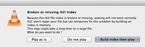 Broken Or Missing Index Of AVI