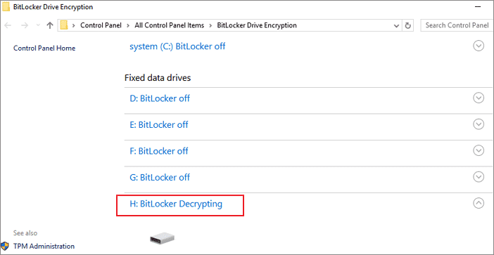 Turn Off the BitLocker Protection