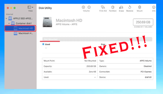 Fix Macintosh HD Not Mounted
