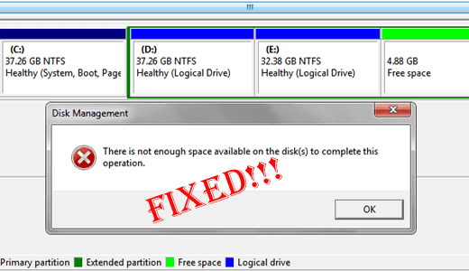 Not Enough Unallocated Space On Target Disk