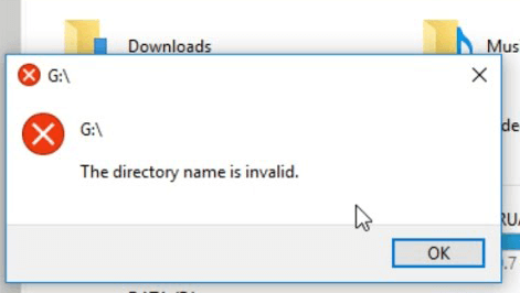 The directory name is invalid error