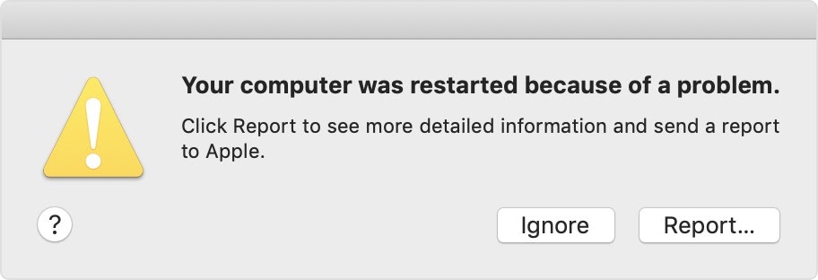 your computer restarted because of a problem mac