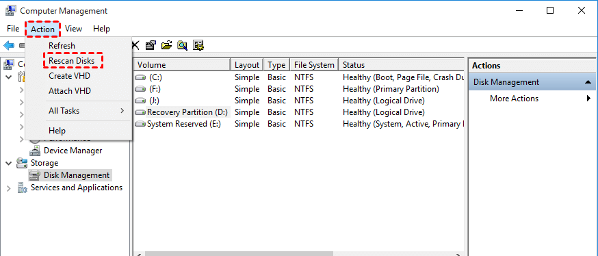 Not enough unallocated space on target disk