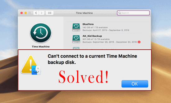 Time Machine can’t find backup disk