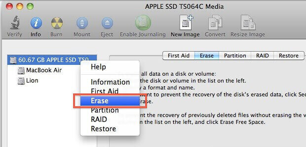 formatting disk on mac