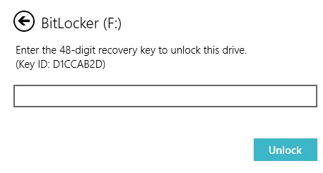 tarjeta de memoria cifrada a través de la clave de recuperación de BitLocker