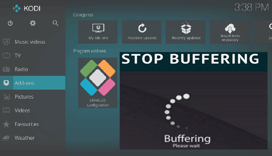 how to stop kodi buffering