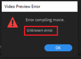 Error Compiling Movie Premiere Pro