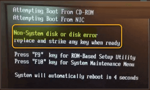 non system or disk error