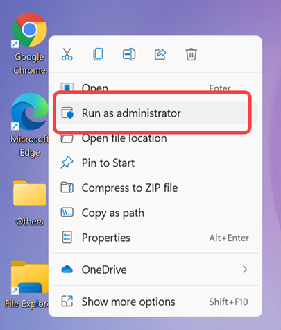 Run as administrator